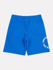 New Balance Blue Kids Circular Logo Graphic 100% Cotton Shorts - Image 8 of 10
