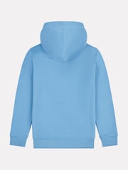 New Balance Blue Kids French Terry Stacked Logo 100% Cotton Hoodie - Image 7 of 8