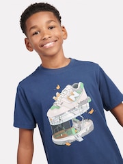 New Balance Light Blue Kids Fitness Centre Illustrated Graphic 100% Cotton T-Shirt - Image 4 of 10