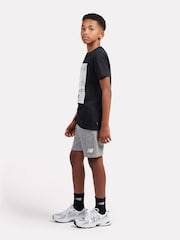 New Balance Black Kids The System Graphic 100% Cotton T-Shirt And Shorts Set - Image 2 of 11
