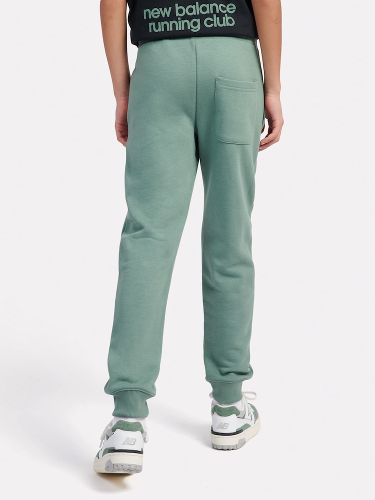 New Balance Green Boys 100% Cotton French Terry Stacked Logo Joggers - Image 3 of 5