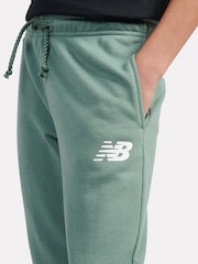 New Balance Green Boys 100% Cotton French Terry Stacked Logo Joggers - Image 4 of 5