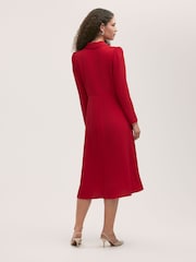 Finery Red Lucia Matte Textured Crepe Midi Dress - Image 4 of 4