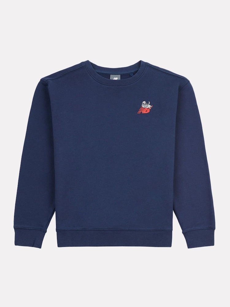 New Balance Blue Kids Sneaker Guy Crew Sweatshirt - Image 7 of 10