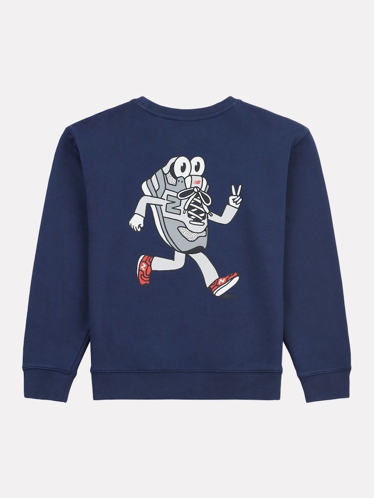 New Balance Blue Kids Sneaker Guy Crew Sweatshirt - Image 8 of 10