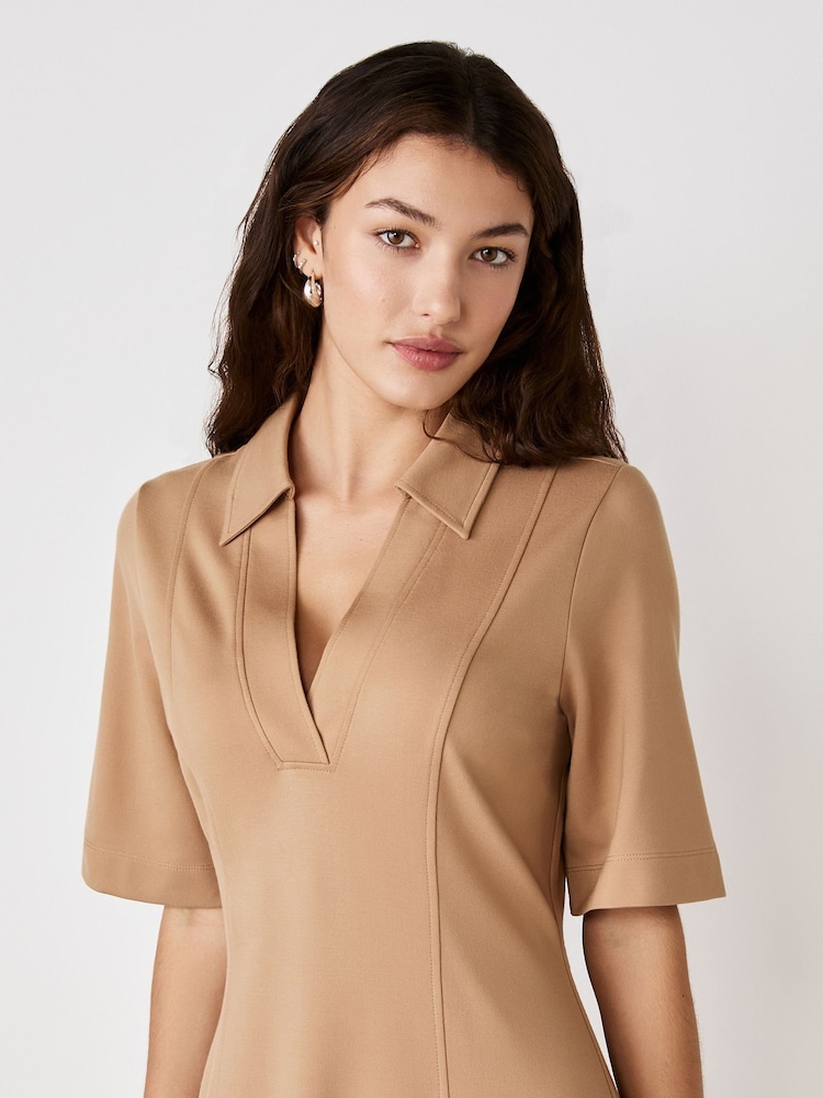 Finery Camel Trinity Ponte Jersey Midi Dress - Image 4 of 4 Finery Camel Trinity Ponte Jersey Midi Dress - Image 4 of 4