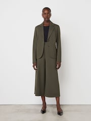 Finery Green Jules Khaki Ponte Jersey Blazer - Image 1 of 4