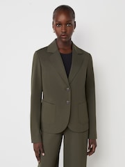 Finery Green Jules Khaki Ponte Jersey Blazer - Image 2 of 4