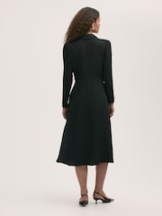 Finery Black Lucia Matte Textured Crepe Midi Dress - Image 4 of 4