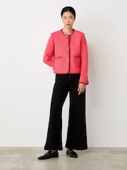 Finery Pink Polly Button Through Tweed Jacket - Image 2 of 4