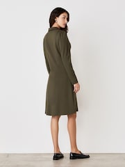 Finery Khaki Bethany Ponte Jersey Knee Length Dress - Image 4 of 4