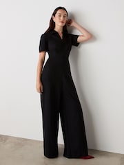 Finery Marley Black Ponte Jersey Jumpsuit - Imagen 2 de 4