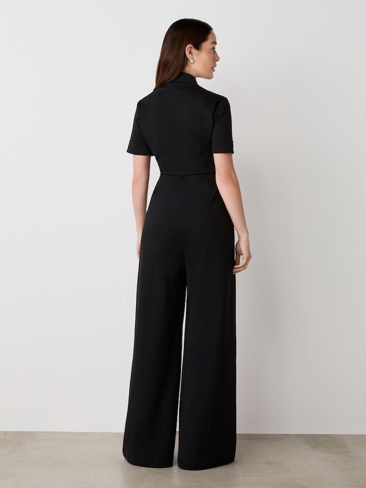 Finery Marley Black Ponte Jersey Jumpsuit - Imagen 4 de 4
