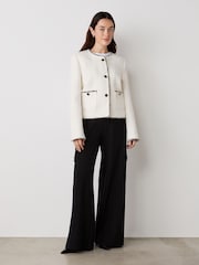 Finery White Polly Button Through Tweed Jacket - Image 1 of 4