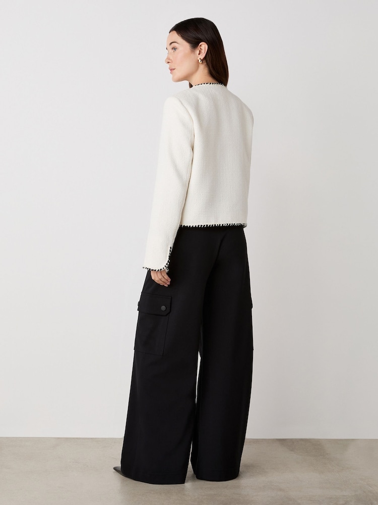 Finery White Polly Button Through Tweed Jacket - Image 4 of 4