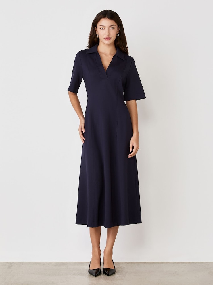 Finery Navy Trinity Ponte Jersey Midi Dress - Image 1 of 4