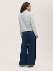 Finery Blue Rochelle Button Through Tweed Blazer - Image 4 of 4