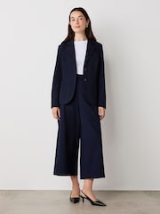 Finery Navy Jules Ponte Jersey Blazer - Image 1 of 4