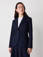 Finery Navy Jules Ponte Jersey Blazer - Image 2 of 4