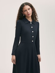 Finery Blue Lucia Matte Textured Crepe Midi Dress - Image 2 of 4