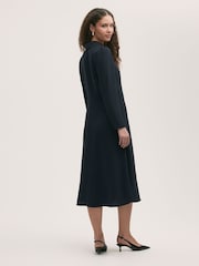 Finery Blue Lucia Matte Textured Crepe Midi Dress - Image 4 of 4