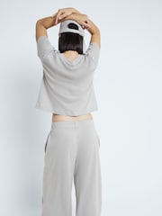 River Island Grey Short Sleeve 100% Cotton T-Shirt and Joggers Set - Image 3 of 6