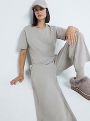 River Island Grey Short Sleeve 100% Cotton T-Shirt and Joggers Set - Image 4 of 6