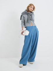 River Island Blue Wide Leg Trousers - Image 1 of 6