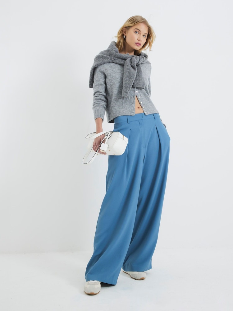 River Island Blue Wide Leg Trousers - Image 1 of 6