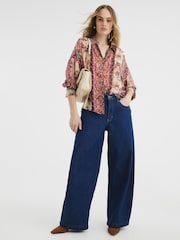 River Island Orange Long Sleeve Floral Print Shirt - Image 2 of 6
