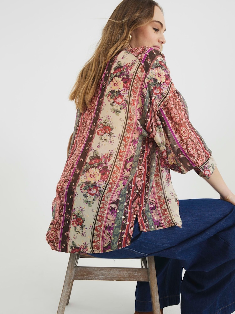 River Island Orange Long Sleeve Floral Print Shirt - Image 3 of 6