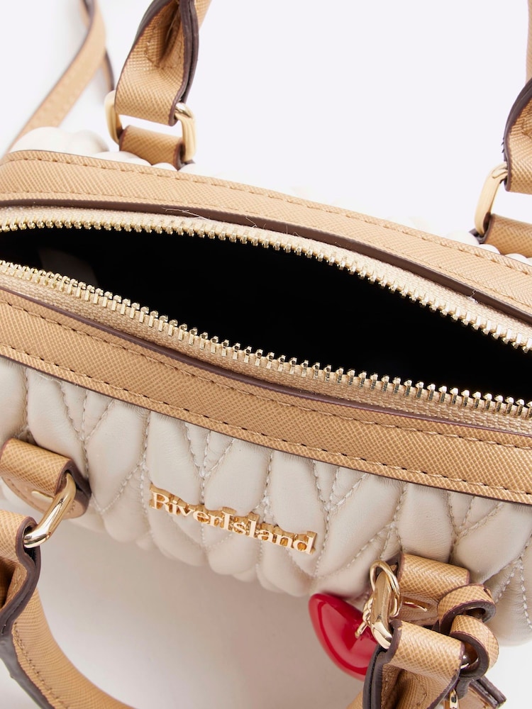 River Island Cream Ruched Mini Bowler Bag - Image 5 of 5 River Island Cream Ruched Mini Bowler Bag - Image 5 of 5