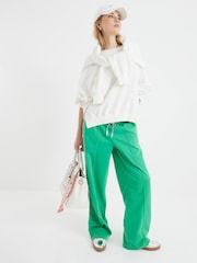 River Island Green Side Stripe Wide Leg Joggers - Image 1 of 6