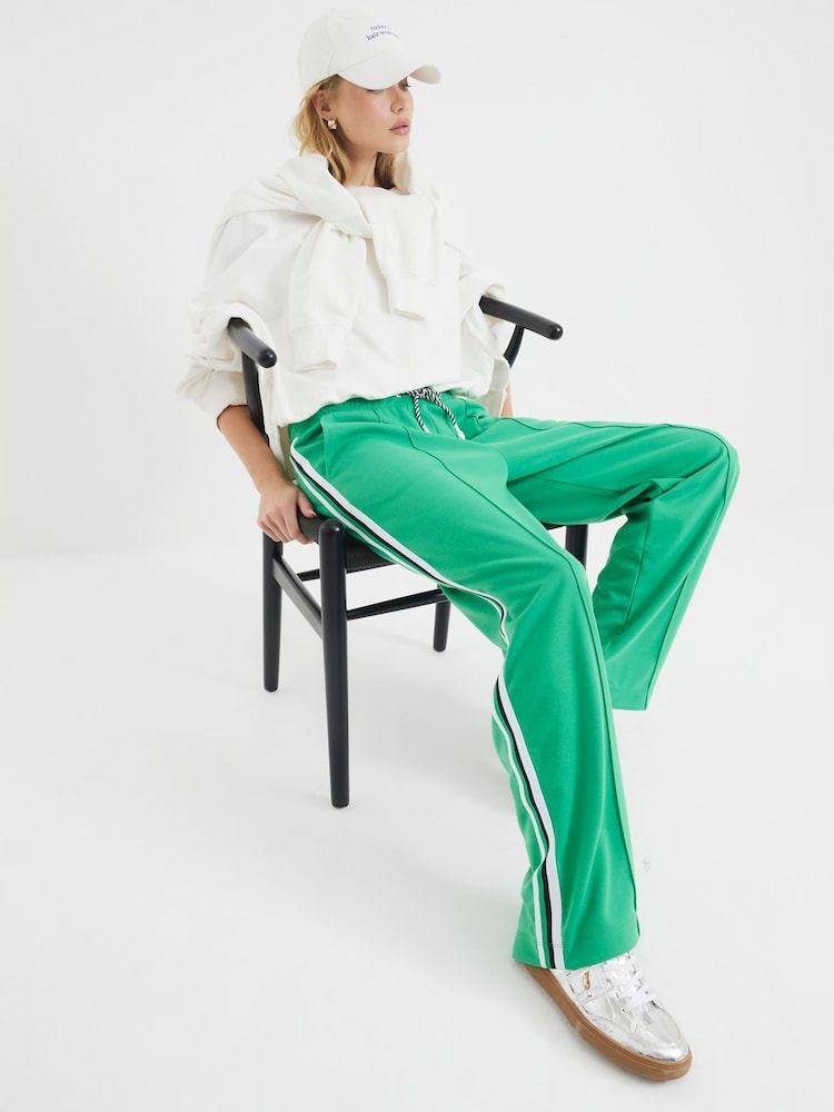 River Island Green Side Stripe Wide Leg Joggers - Image 3 of 6