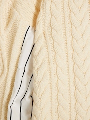 River Island Cream Striped Sleeve Cable Knit Jumper - Image 6 of 6