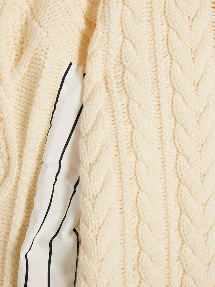 River Island Cream Striped Sleeve Cable Knit Jumper - Image 6 of 6