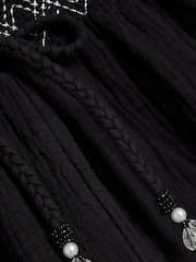 River Island Black Shirred Beach 100% Cotton Shorts - Image 6 of 6