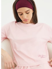 River Island Pink Short Sleeve 100% Cotton T-Shirt and Joggers Set - Image 3 of 6