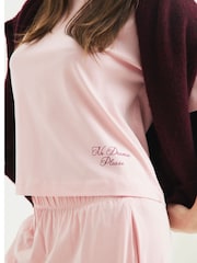 River Island Pink Short Sleeve 100% Cotton T-Shirt and Joggers Set - Image 4 of 6
