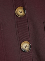 River Island Red V-Neck Sweat Cardigan - Image 6 of 6