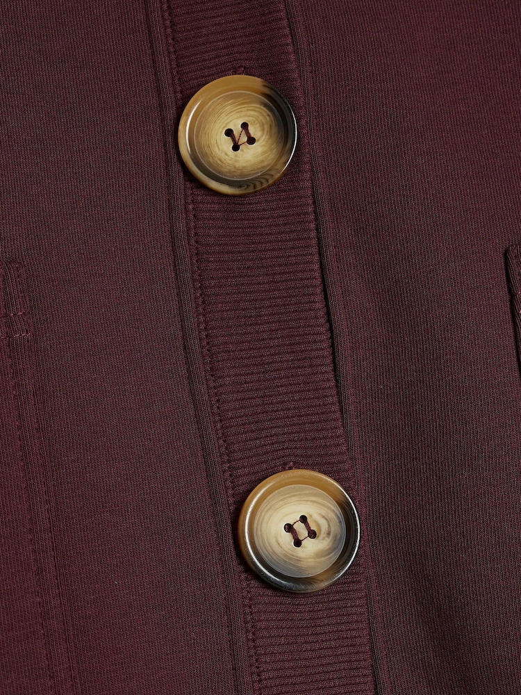 River Island Red V-Neck Sweat Cardigan - Image 6 of 6