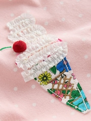 Boden Pink Ice Cream Betty Jersey Applique 100% Cotton Dress - Image 3 of 3