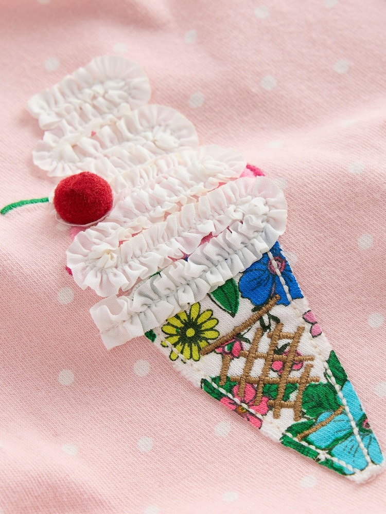 Boden Pink Ice Cream Betty Jersey Applique 100% Cotton Dress - Image 3 of 3