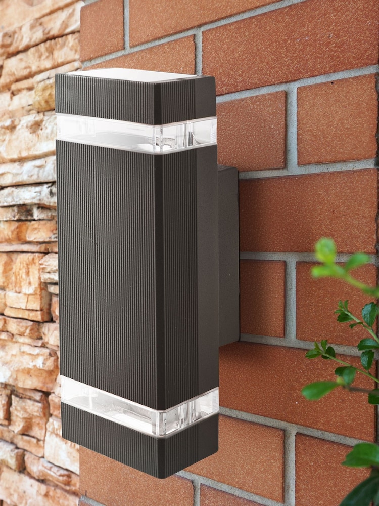 Searchlight Black Durham Rectangle LED Outdoor Wall Light - Image 1 of 4