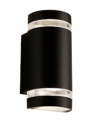 Searchlight Black and Clear Durham Outdoor 2Lt Wall Light - Image 2 of 4
