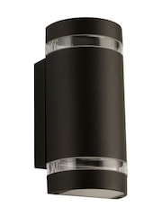 Searchlight Black and Clear Durham Outdoor 2Lt Wall Light - Image 3 of 4