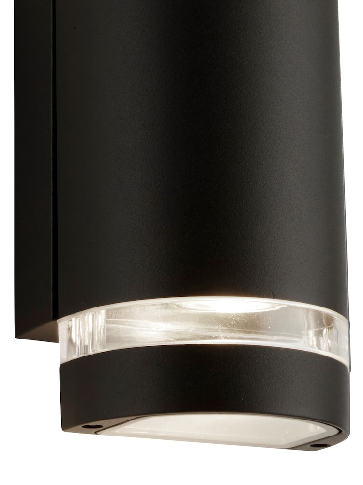 Searchlight Black and Clear Durham Outdoor 2Lt Wall Light - Image 4 of 4