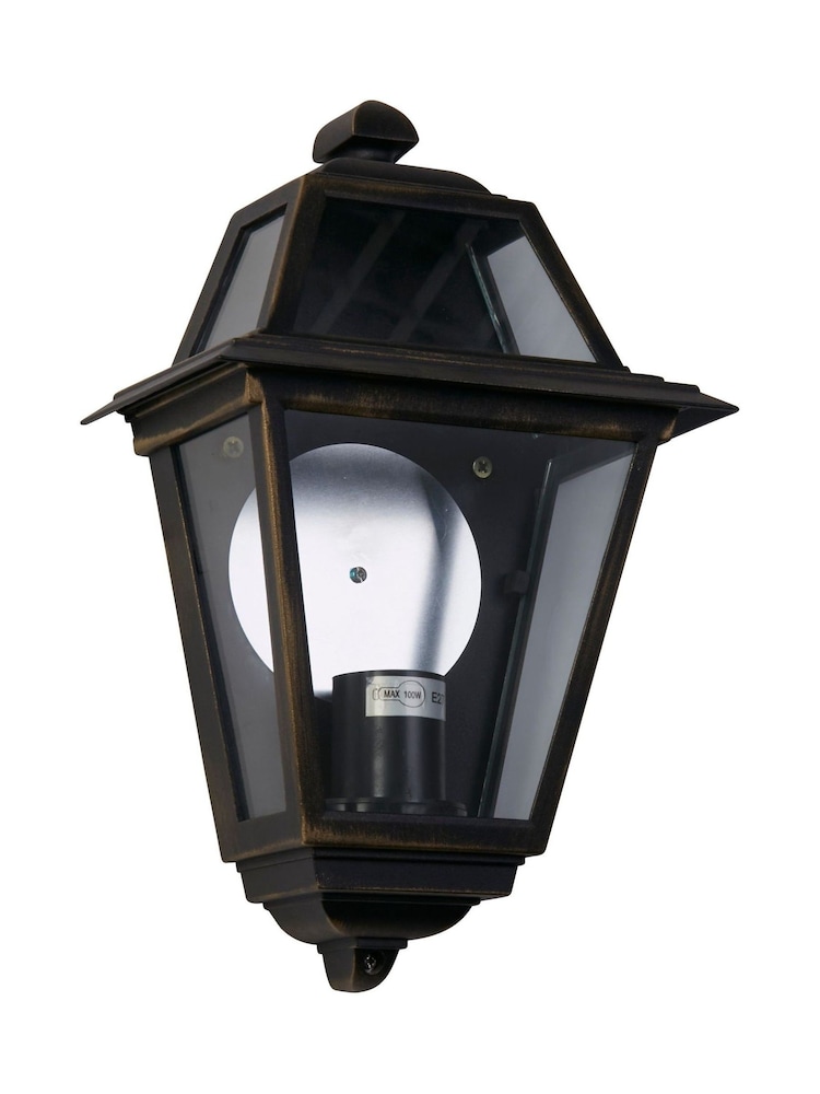 Searchlight Black and Gold Cannes Outdoor Wall Light - Image 3 of 3