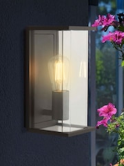 Searchlight Dark Grey and Clear Nairobi Outdoor Wall Light - Image 1 of 4