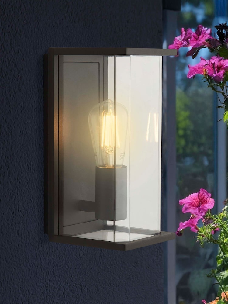 Searchlight Dark Grey and Clear Nairobi Outdoor Wall Light - Image 1 of 4